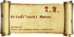 Krivánszki Manon névjegykártya